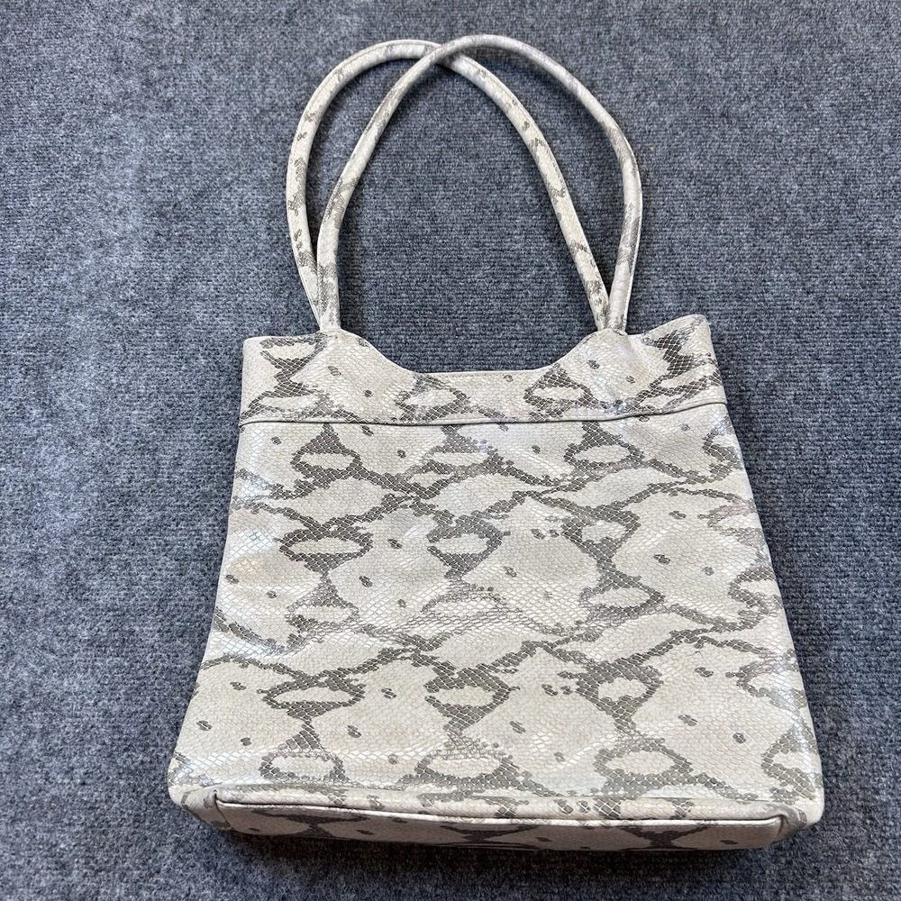 Python Snake Shoulder Shopper Tote Bag 11x14 Medium Gray Taupe Animal Print